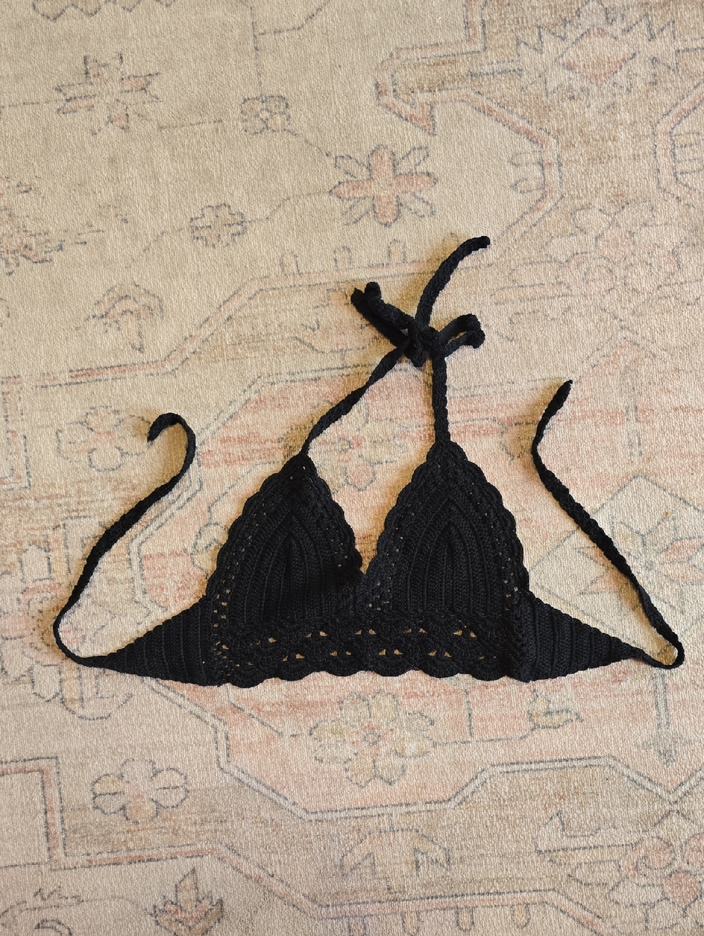 Olivaceous Black Crochet Top